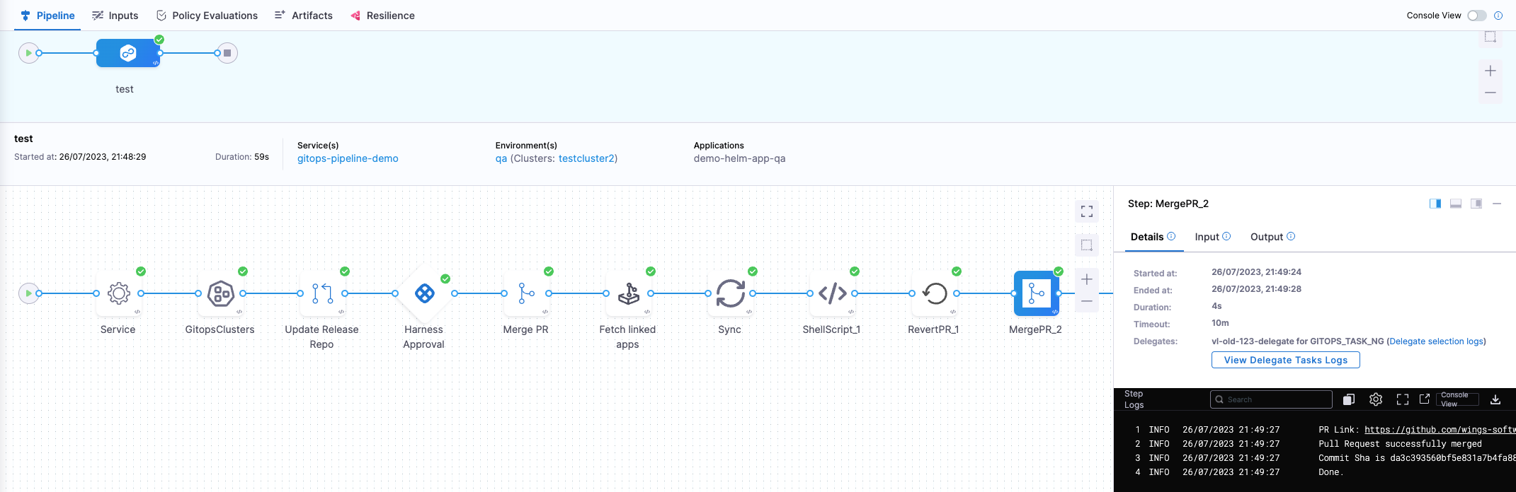 Pipeline execution